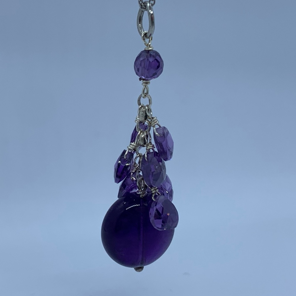 Sterling Silver Chain w/Purple Pendant